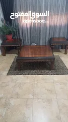  1 طقم طربيزات لغرفة الضيوف لون بني عدد ثلاث قطع