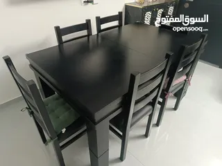  1 طاولة سفرة خشب زان