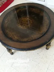  1 موجود طقم طاولات ملوكي خشب زان وكاله اشي فخم مستخدم بسيط جدا الله يبارك لصاحب النصيب