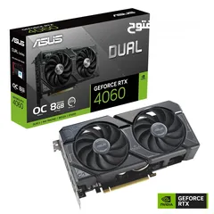  1 كرت شاشه جيمنج نفيديا جيفورس ASUS NVIDIA GEFORCE RTX 4060 8GB GDDR6 1080P FULL HD 2X FANS GAMING GPU