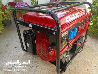  3 مولد كهرباء بنزين 6 كيلو ونص وكالة غير مستعمل بخرج كهرباء 1 فاز 3 فاز