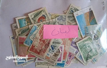  1 طوابع من جميع دول العالم بنص دينار فقط