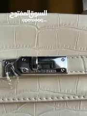  2 شنطة هيرمز باللون البيج بقاعدة 25 سم