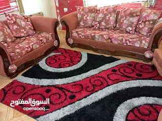  1 طقم جلوس 9 مقاعد متحرك مراكي وقعدة خشب زان وظغط إسفنج عالي