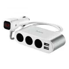 3 Hoco Z13 car charger 5 in 1 هوكو شاحن سيارة زيادة عدد مداخل الولاعة في السيارة
