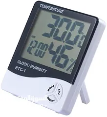  2 ميزان حرارة و رطوبة ساعة قياس درجه الحراره و الرطوبه شاشه LCD وساعه ومنبه يستخدم داخلي وخارجي رطوبه