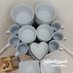  15 طقم صحون وزبادي وكاسات
