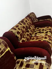  2 كنب مستعمل خشب سويد تسع مقاعد