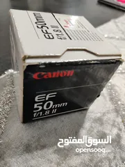  6 Canon EF 50mm f/1.8 II بحال الجديد بالكرتونه