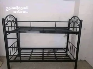  7 تخت  طابقين حديد ثقيل متوفر الوان اسود وابيض وزهري فقط