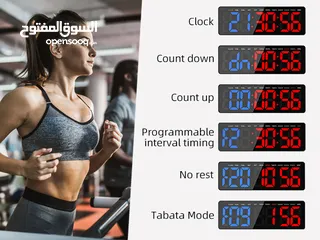  25 تايمر جيم مؤقت رياضي ساعات ديجتال صالات رياضية للياقة البدنية بشاشة كبيرة مع جهاز تحكم عن بعد لتماري