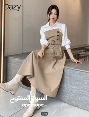  2 فستان بيج قماشه ناعم
