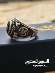  2 خاتم فضه ياقوت