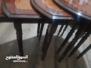  5 طقم طرابيزات درج صناعة تركية خشب زان أربع قطع قشرة دهان بوليستر ضد الحرارة بسعر مغري