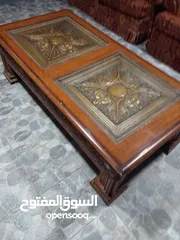  8 طاولات وسط خشب زان ثقيل محفورة استعمال بسيط
