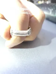  2 خاتم فضه 925 موزنايت حبة راهيه