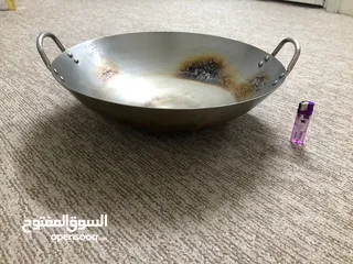  3 صاج للقلي مع صفاي كبيره