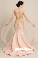  3 Party Gown Blush Pink Mermaid Dress  Evening Dress فستان وردي بقصّة حورية البحر فستان مناسبات