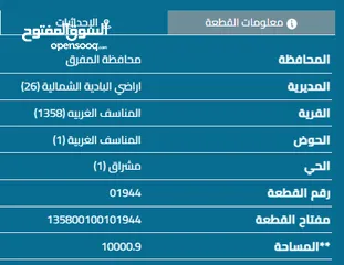  1 10 دونم في البادية الشمالية المناسف الغربية للبيع بسعر مناسب