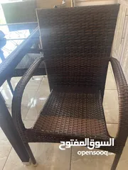  3 طاولة سفرة ريتان مع كراسي للبيع