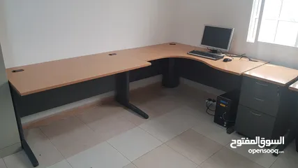  2 Office Tables L Shape ( Three Pieces )