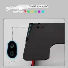  3 طاولة جيمنج L طول 140 سم تصميم عصري مع اضاءة rgb وملحقات