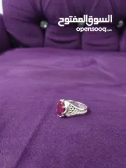  6 خاتم ياقوت أحمر أفريقي غير معالج درجة ممتازة مع شهادة natural untrated ruby ring with certificate