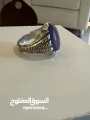  5 خاتم عقيق بنفسجي مائي / نوادر