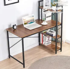  3 مكتب بتصميم عصري و بسيط من ايباما مع 4 رفوف يستخدم كطاولة للدراسة او العمل او اللعب مع رفوف للتخزين