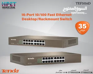  1 Tenda TEF1016D محول 16 مداخل Desktop/Rackmount 100/10 Fast Ethernet