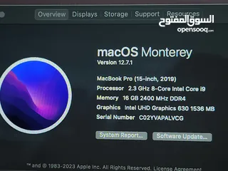  3 Macbook pro 2019 15 inch (Core i9)