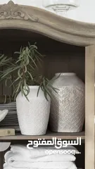  1 مزهرية سيراميك منقوشة فاخرة Tile Embossed Ceramic Vase