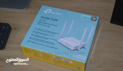  3 Dual-band Wi-Fi router tp-link archer c24 AC750 راوتر واي فاي تي بي لينك للانترنت 