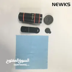  2 عدسات كاميرا الهاتف المحمول NEWKS 12X، مزودة بمشبك