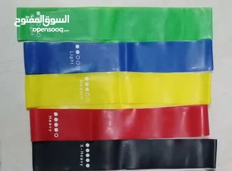  2 بكج اربطة تمارين المقاومه عدد 5 شريط مطاط التمارين الرياضيه شريط شد مقاومه رياضي تقويه و شد العضلات