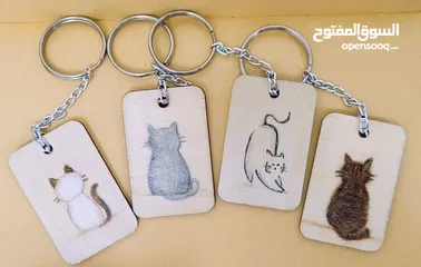  4 Cute handmade cat keychains