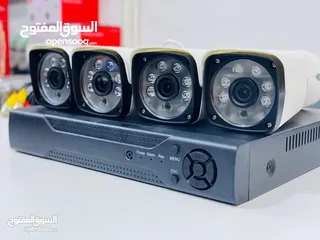  1 مجموعة كاميرات مراقبة من ماركة AHD اربع كامرات دقه 4k