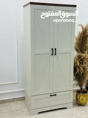 2 خزانة ملابس دفتين مع جرار خشب Mdf تقيل واشي صح  العرض 75 سم و الارتفاع 170 سم وعمق 40