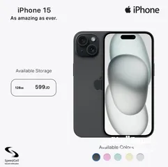  1 جديد نو اكتيف  iPhone 15-128GB  وارد سنة شرق اوسط متوفر لدى سبيد ستور