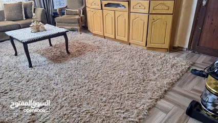 3 سجادة وبر خميل لون بيج