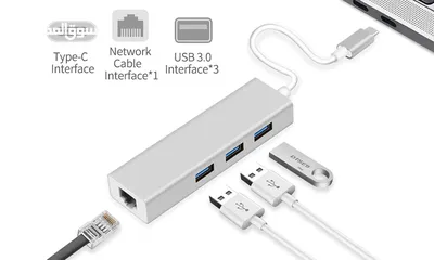  1 Convertor CB-USB3-LAN-HUB From USB 3.0 To Ethernet Gigabit & Hub 3 Port