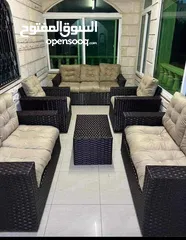  20 طقم راتان 5 مقاعد 125د + طاولة وسط .. شامل التوصيل داخل عمان  يتوفر اطقم راتان سباعي مراجيح ثلاثية 1