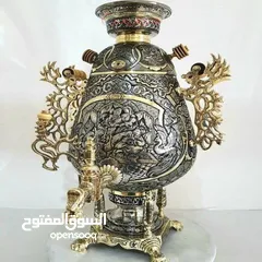  1 سماورالفحم للنحاسية الفاخرة 6-8 ليتر 100./. نحاسية 100./.صنع يدوية الفاخر مجلل صنع في ايران