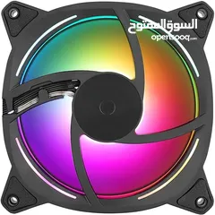 6 Huntkey GX120 ARGB Arctic Circle PC Gaming Fan 120mm 1200RPM مروحة تبريد مع اضاءة