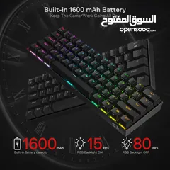  9 Redragon K530 Pro Draconic 60% Bluetooth/2.4Ghz/Wired - Brown Switch