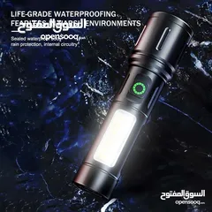  13 كشاف جبلي اصلي حديد محمول ليد ليزر ابيض مصباح معدني مع زوم 500 م ضد الماء واضاءه جانبيه مقاوم المطر