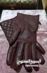  6 قفازات gloves جلد براند مسيمودوتي جديد دولتشي وشانيل وشواروفسكي وجيس