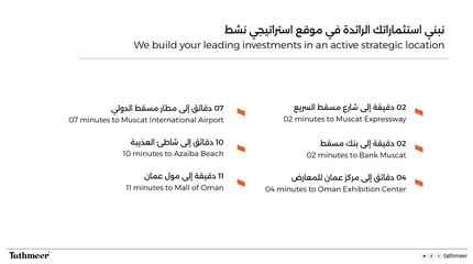  6 مكاتب للإيجار جديدة وبإطلالة ساحرة في مسقط هيلز الخط الأول