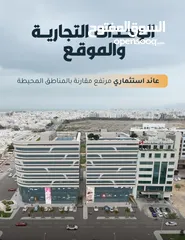  2 مكتب إداري مؤثث بالكامل بإطلالة علي البحر والمطار  بعائد استثماري 11% في العذيبة علي شارع رئيسي