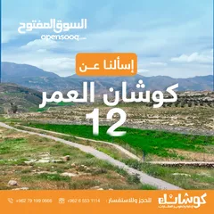  12 ارض تقع على 3 شوارع مساحه  (1100) دونم و100م للبيع من المالك _ شارع مادبا الغربي - مقابل بلدية حسبان